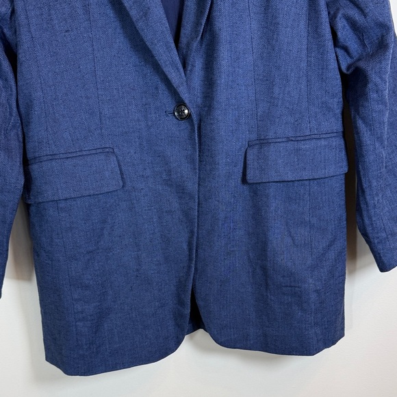 Banana Republic Linen Blend Blue Single Button Blazer - Picture 7 of 15